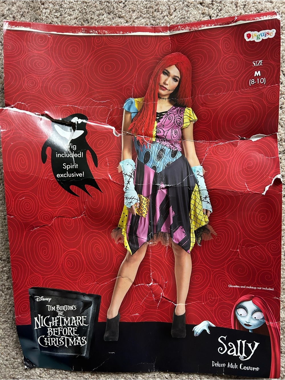 Disney Sally Patchwork Costume in Red, Yellow, Blue, Pink, Black